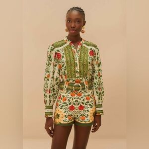 Farm Rio Sand Garden Tapestry Shorts